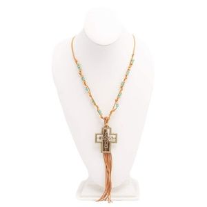 Long Cross Fringe Necklace